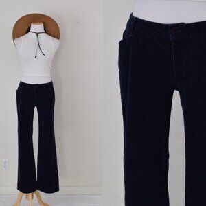 90s Navy Corduroy Low Waist Flare Pants size L
